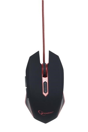 GEMBIRD myš MUSG-001-R optická, červeno-černá, 2400 dpi, USB