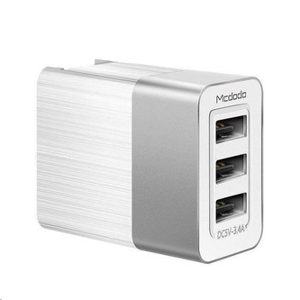 Mcdodo Cube Series 3 USB Ports Charger (US/UK/EU plug) White Mcdodo Cube Series 3 USB Ports Charger (US/UK/EU plug) White
