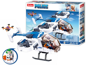 Sluban Girls Dream Village M38-B0823 Policejní helikoptéra s dronem na převoz vězňů