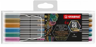 STABILO Pen 68 metallic 6 ks Plastové Pouzdro