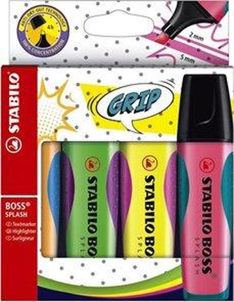 STABILO BOSS SPLASH 4 ks Pouzdro