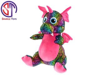 Drak Star Sparkle plyšový barevný 43cm sedící růžový 0m+ v sáčku