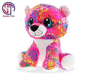 Leopard Rainbow Star Sparkle plyšový barevný 35cm sedící 0m+ v sáčku