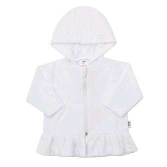 Semišková mikinka s kapucí New Baby Baby bílá - velikost 74 (6-9m)