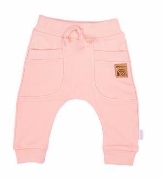 Kojenecké tepláčky Nicol Rainbow růžové - velikost 56 (0-3m)