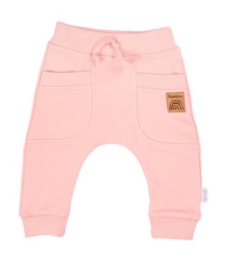 Kojenecké tepláčky Nicol Rainbow růžové - velikost 80 (9-12m)