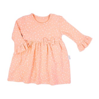 Kojenecké šatičky-body s dlouhým rukávem Nicol Rainbow růžové - velikost 68 (4-6m)