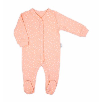 Kojenecký bavlněný overal Nicol Rainbow růžový - velikost 56 (0-3m)