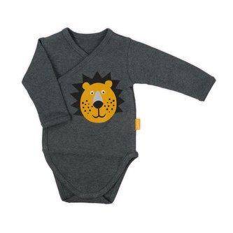 Kojenecké bavlněné celorozepínací body Nicol Prince Lion šedé - velikost 62 (3-6m)