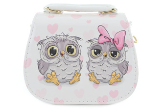 Kabelka bílá sovičky