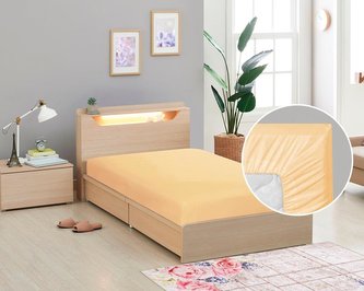 Prostěradlo plátěné - okrová - 90x200 cm