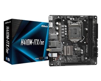 ASRock MB Sc LGA1200 H410M-ITX/AC, Intel H410, 2xDDR4, VGA, miniITX, WIFI