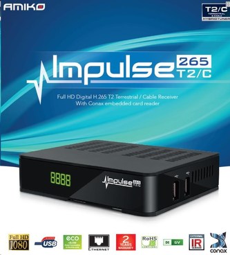 AMIKO SET TOP BOX DVB-T/T2/C Amiko Impulse H265 AMIKO SET TOP BOX DVB-T/T2/C Amiko Impulse H265