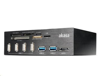 AKASA čtečka karet AK-HC-05U3BK, do 5.25\", USB, interní, eSATA