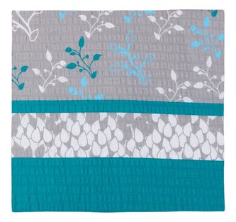 Povláček bavlněný - tyrkysový kvítek - 40x40cm