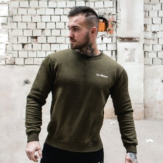 Mikina Basic Military Green White - GymBeam - Velikost M