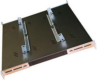 TRITON Police s perforací 19\", 1U/750mm, nosnost 150kg, šedá