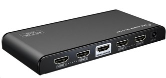 PremiumCord HDMI 2.0 splitter 1-4 porty, 4K x 2K/60Hz, FULL HD, 3D, černý