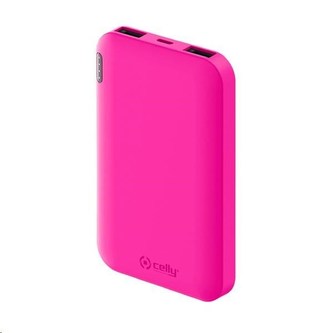 Celly powerbanka Energy, 5000 mAh, 2x USB, růžová