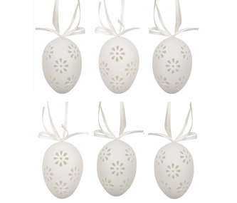 Vajíčka plastová na zavěšení  výřez 6 cm, 6 ks v tubě, 8934