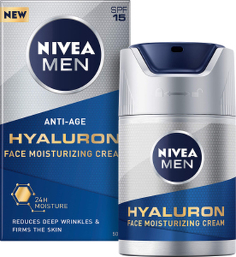 Nivea Hydratační krém proti vráskám Nivea Men Hyaluron SPF 15 (Face Moisturizing Cream) 50 ml man