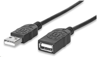 MANHATTAN Kabel USB 2.0 A-A prodlužovací 3m (černý)