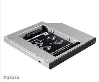 AKASA HDD box  N.Stor S12, 2.5\" SATA HDD/SSD do pozice pro optickou mechaniku SATA (výška HDD do 13mm)