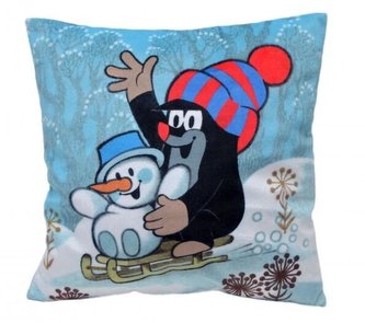 Krtek, zima - Polštář 25x25cm