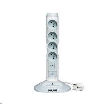 Legrand - stĺpik predlžovačka s prepäťovou ochranou + 2x USB nabíjačkou + 1x USB Micro USB
