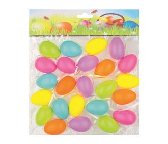 Vajíčka plastová na zavěšení barevná pastel 4 cm, 24 ks, 9989