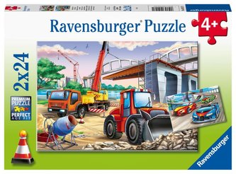 Ravensburger Puzzle - Stavby a vozidla 2 x 24 dílků