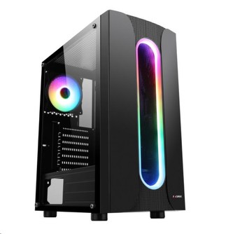 1stCOOL skříň SAURON, Middle Tower, ARGB, AU, USB 3.0, bez zdroje, černá