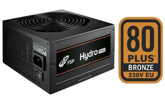 Fortron zdroj 600W HYDRO PRO 600 Bulk, 230V, 80PLUS Bronze, Single rail design, OCP,OVP,SCP,OPP, 12cm