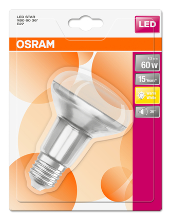 OSRAM LED Concentra STAR R80 36° 4,3W 827 E27 345lm 2700K (CRI 80) 15000h A+ (Krabička 1ks)