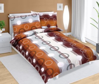 Povlečení bavlněné - hnědé paprsky - 140x200, 70x90 Povlečení bavlněné - hnědé paprsky - 140x200, 70x90