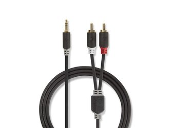 Kabel NEDIS JACK 3.5 stereo/2xCINCH 0.5m