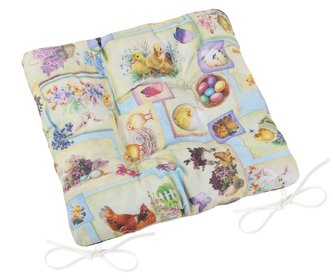 Sedák EMA prošívaný - velikonoční patchwork - 40 x40 cm, prošívaný Sedák EMA prošívaný - velikonoční patchwork - 40 x40 cm, prošívaný
