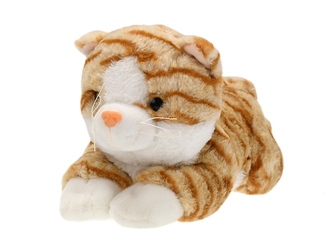 Kočka plyšová 30cm ležící 0m+ hnědá