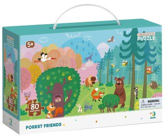 Puzzle s hledáním obrázků Lesní kamarádi 80 dílků