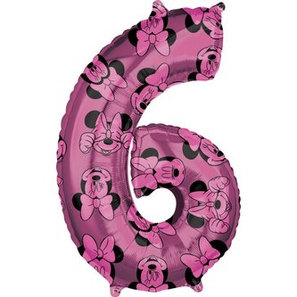 Fóliový balónek číslo 6 - Minnie 66 cm